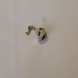 Pandora Heart And Lock Key 14k Gold Key