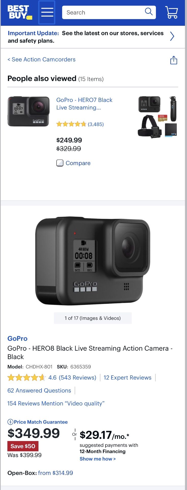 Open Box GoPro Hero 8 BLACK