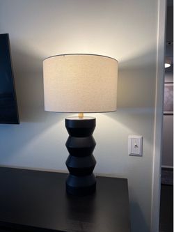 Modern 26.5” black lamp with white shade