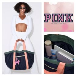 NEW!  Victoria's Secret PINK Large Weekender Travel Beach Tote Bag