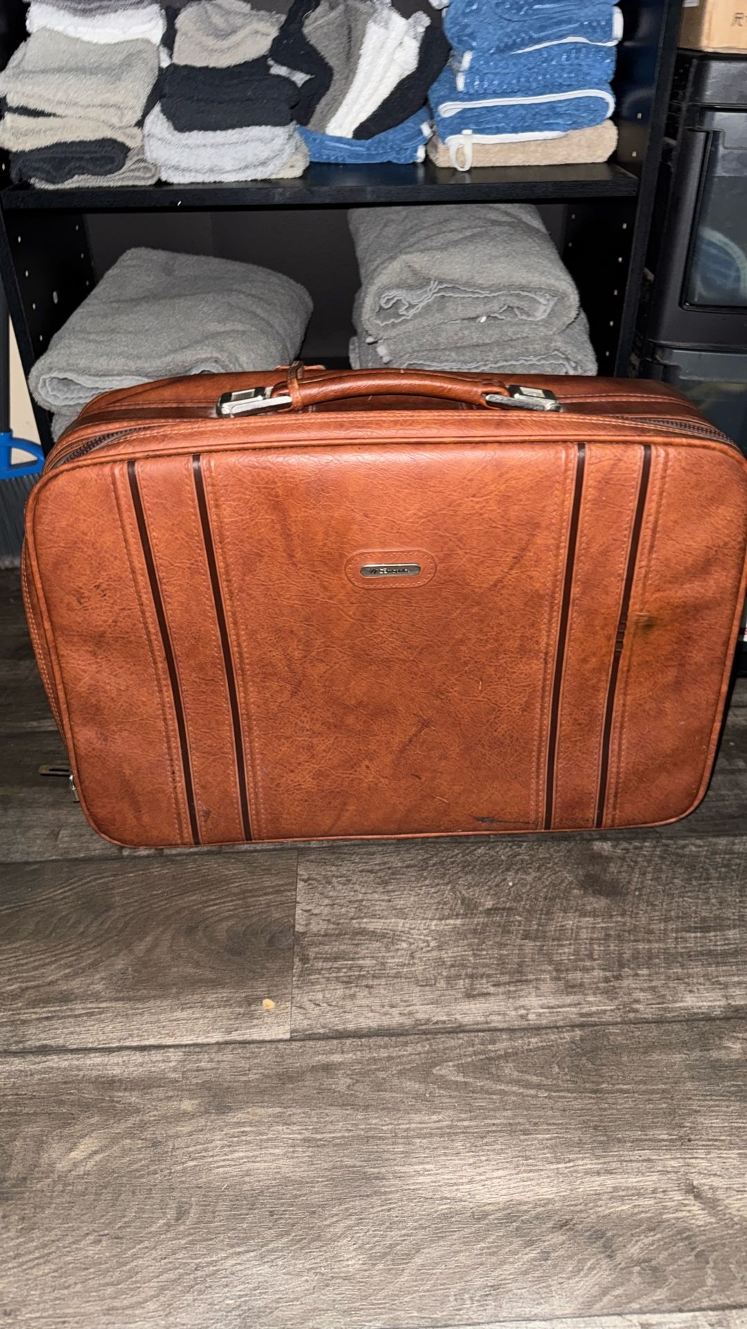 Vintage Brown Leather Samosite Luggage Carry On Travel Bag