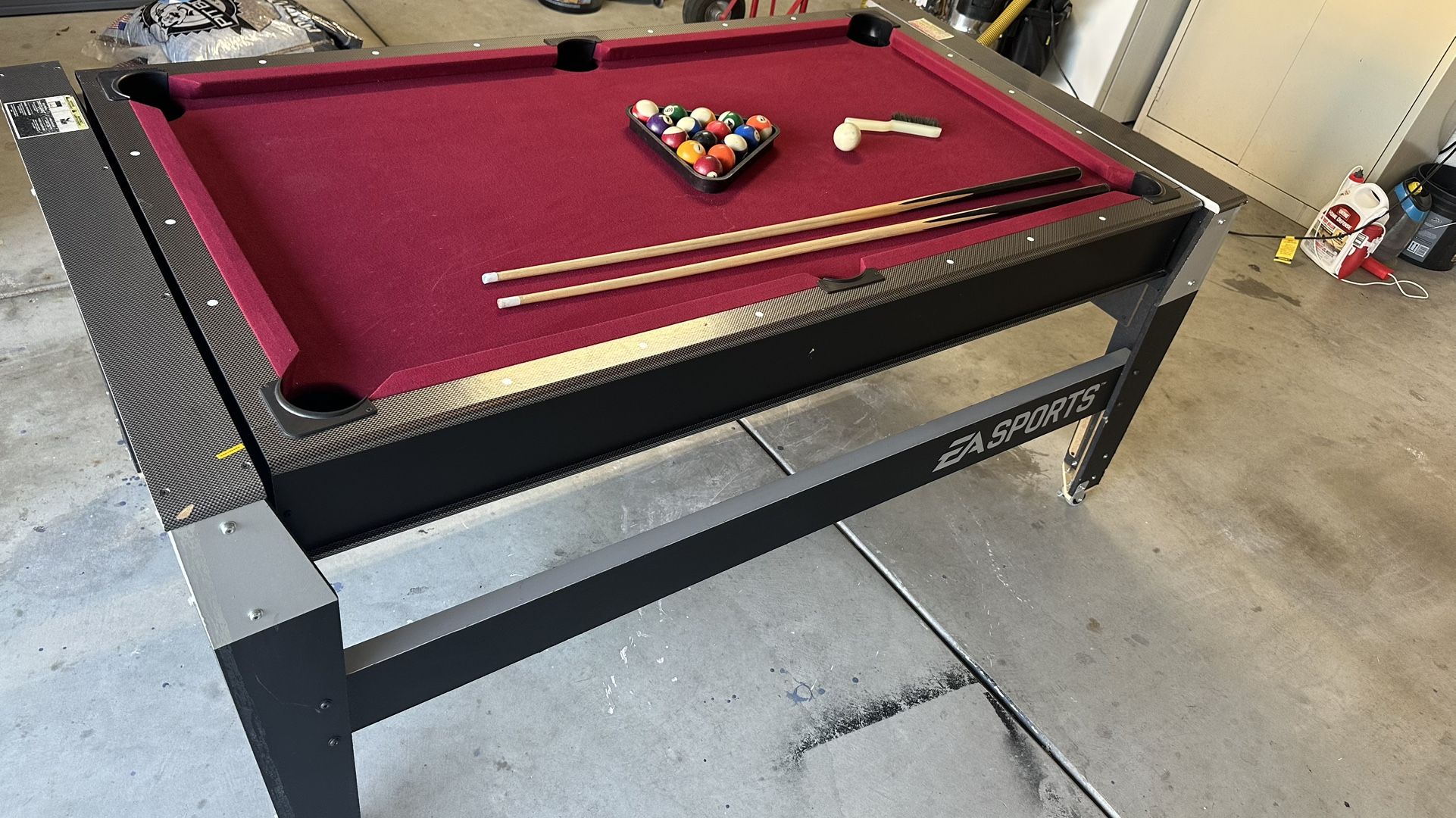 EA Sports 2 In 1 Pool Table / Air Hockey 70” X 38” X 32”