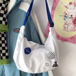 White Canvas Shoulder Bag