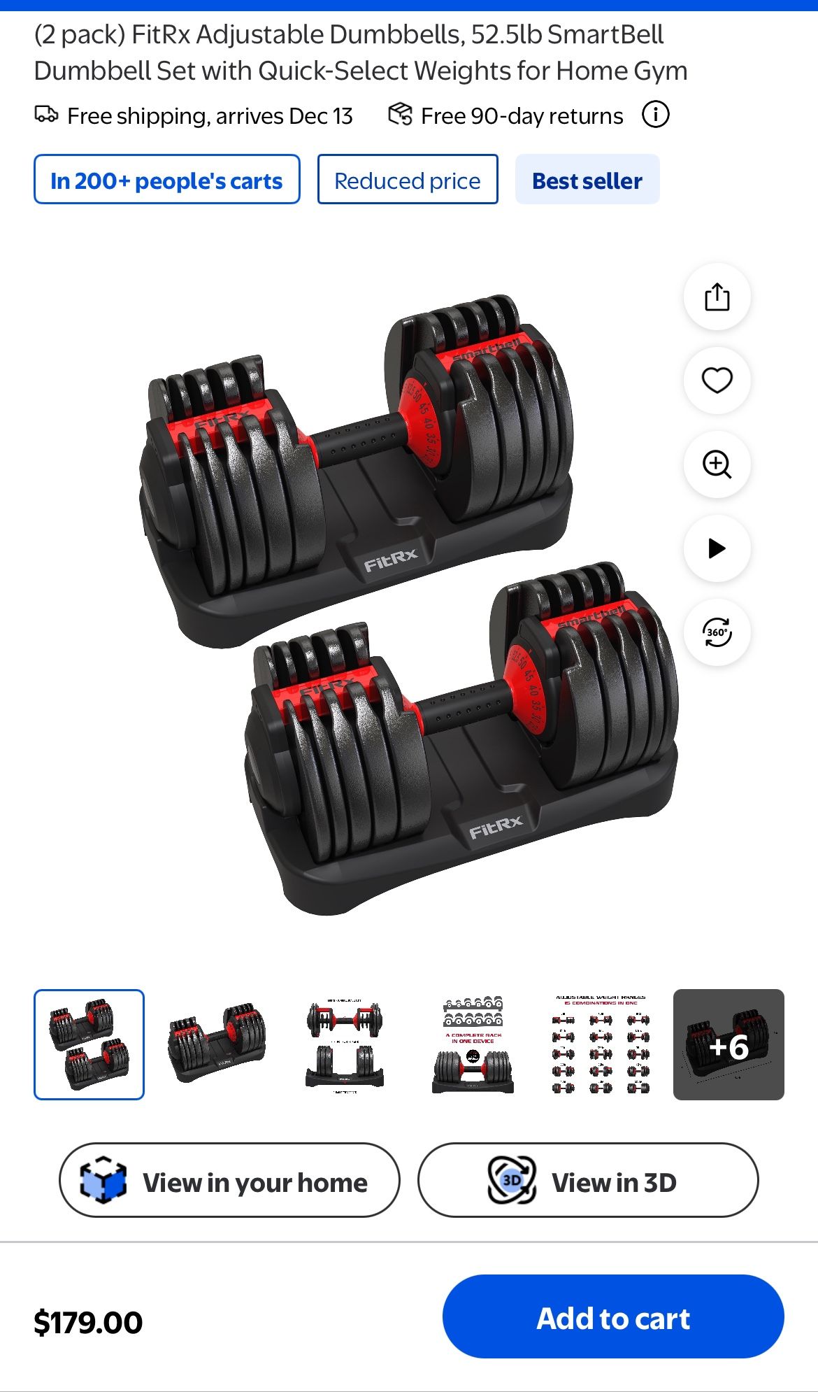 Pair Of FitRx Adjustable Smartbells
