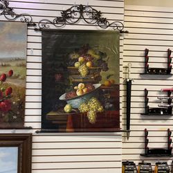 Fruit Oil Painting With Metal Rod  Store Closing 