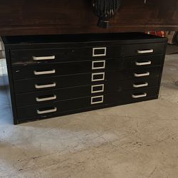 Black Flat file cabinet 5 shelf