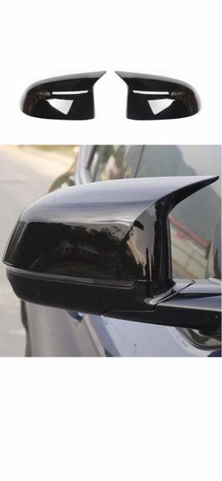 Gloss Black Side Mirror Covers Caps Pair