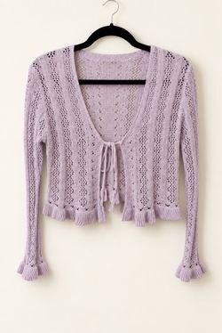 Purple Knit Cardigan