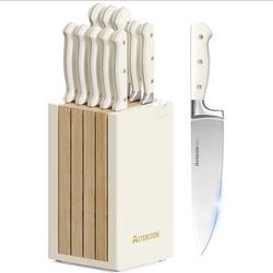 12-Piece Kitchen Knives Set with Block