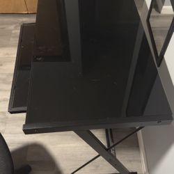 Black Glass Desk Office Room