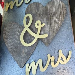 mr & mrs metal sign wall decor
