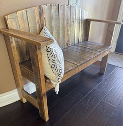 Rustic Wooden Entryway Bench