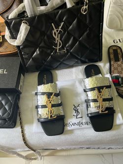 YSL small tote bag and sandals size 8.5