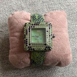 JLO By Jennifer Lopez Green Rhinestone Watch