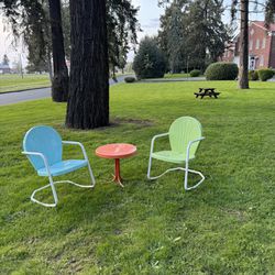 Metal Chairs And Table (Patio Set)