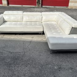 🚚 Free Delivery 🚚 Natuzzi Modern Luxury White Sectional Couch Sofa