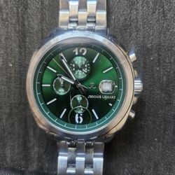 ⌚ Jerome Lemars JL5557 Chronograph Watch – Stainless Steel / Green Dial