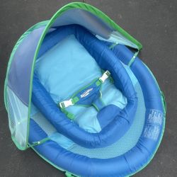 Swimways Infant Spring Float, Baby Pool Float with Canopy & UPF Protection, Swimming Pool Accessories for Kids 3-9 Months