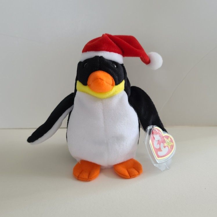 TY Beanie Baby Zero Beanie Babies Collection Retired Tag. Penguin Christmas Holiday Hat