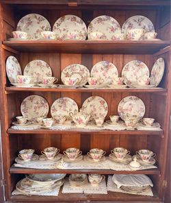 Vintage Floral Porcelain Tea and Dinner Set