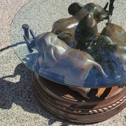 Unique ELEPHANT TABLE WITH GLASS TOP