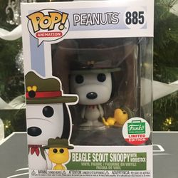 Peanuts Funko Pop, Beagle Scout Snoopy with Woodstock