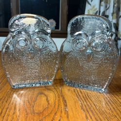Blenko Handcraft Owl Bookends