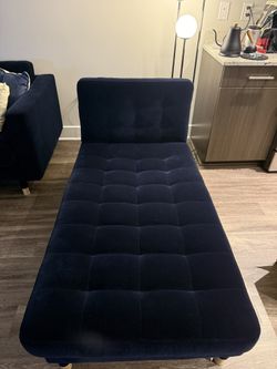 Velvet Blue Arm-less Chaise