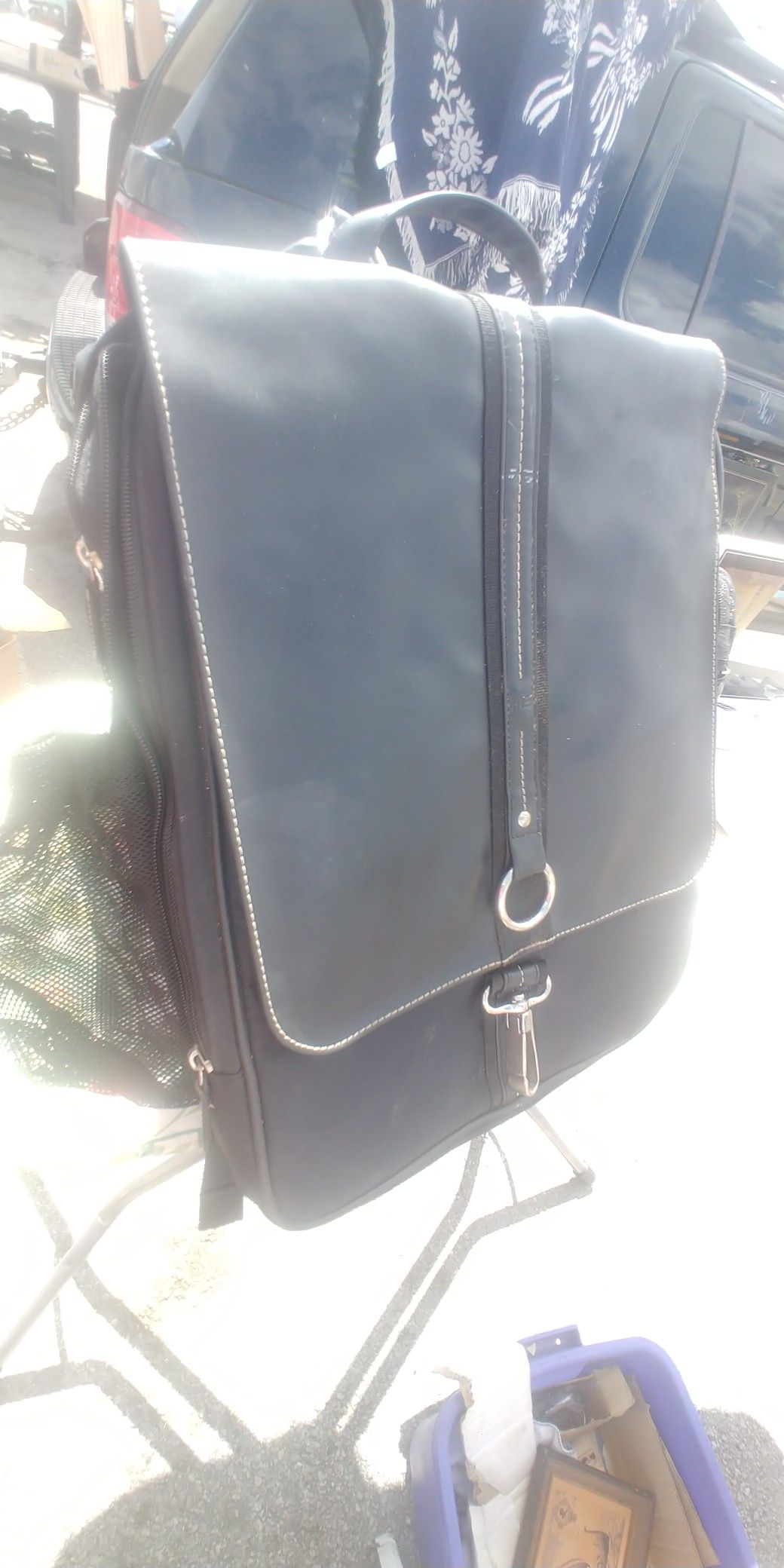 Leather backpack