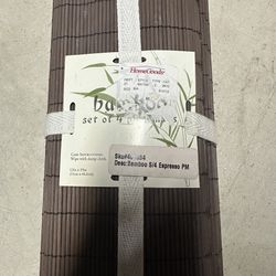NEW Set of 4 Brown Bamboo Placemats