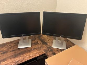 Matching Pair HP EliteDisplay E222 21.5" Full HD Monitors