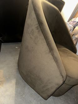 Brand New Olive Green Suede Statement Chair