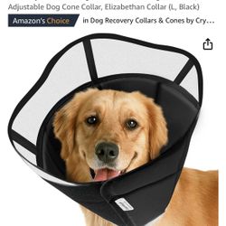 Soft Dog Cone for Dogs After Surgery, Breathable Pet Recovery Collar for Large