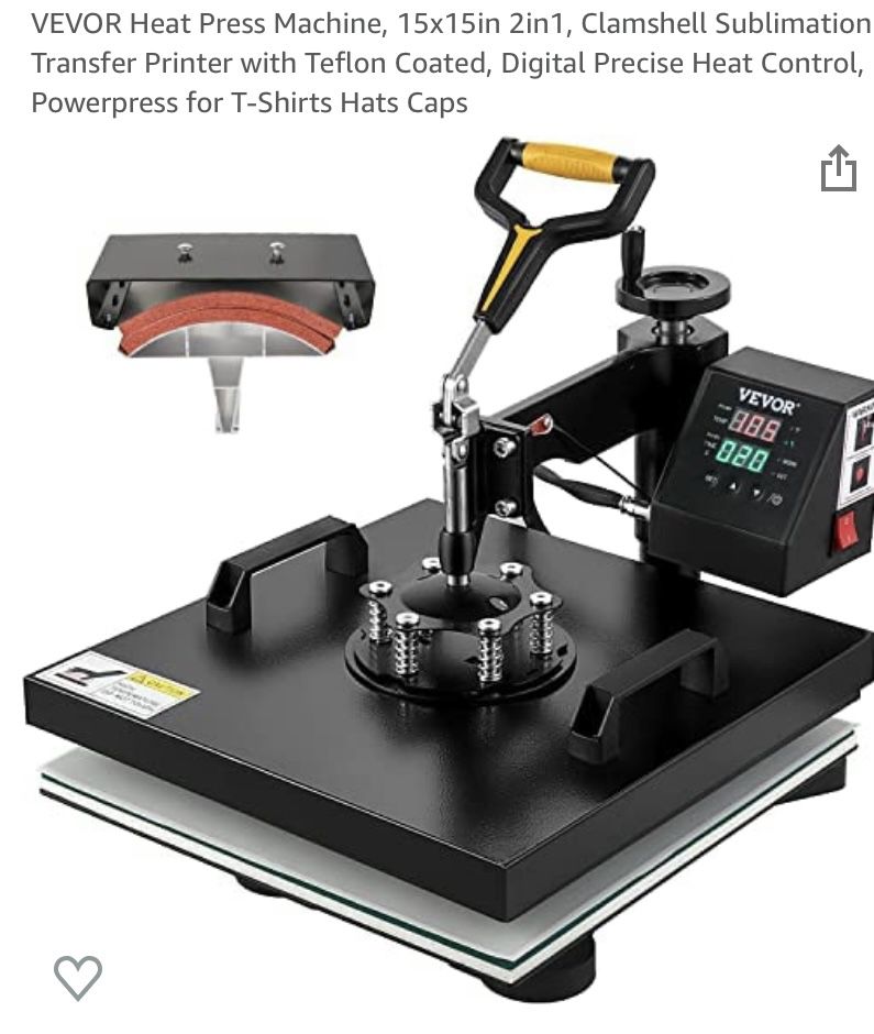 T-Shirt Heat Press Machine With Hat Press 15x15