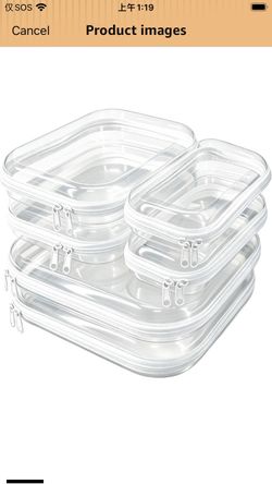 6 Pack Clear Hard Shell Zipper Case – Travel Makeup Bag, Diaper Bag Organizer Pouches, Clear Toiletry Bags, Hard Plastic Cosmetic Organizer, 2S 2M 2L，