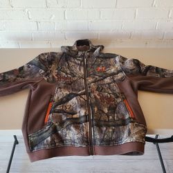 Youth Under Armour Mossy Oak Tree Stand Camo Full Zip Hooded Hunting Jacket