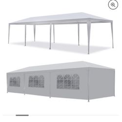 ❤️‍🔥Neww10'x 30' White Gazebo Wedding Party Tent Canopy With 6 Windows & 2 Sidewalls-8🎉
