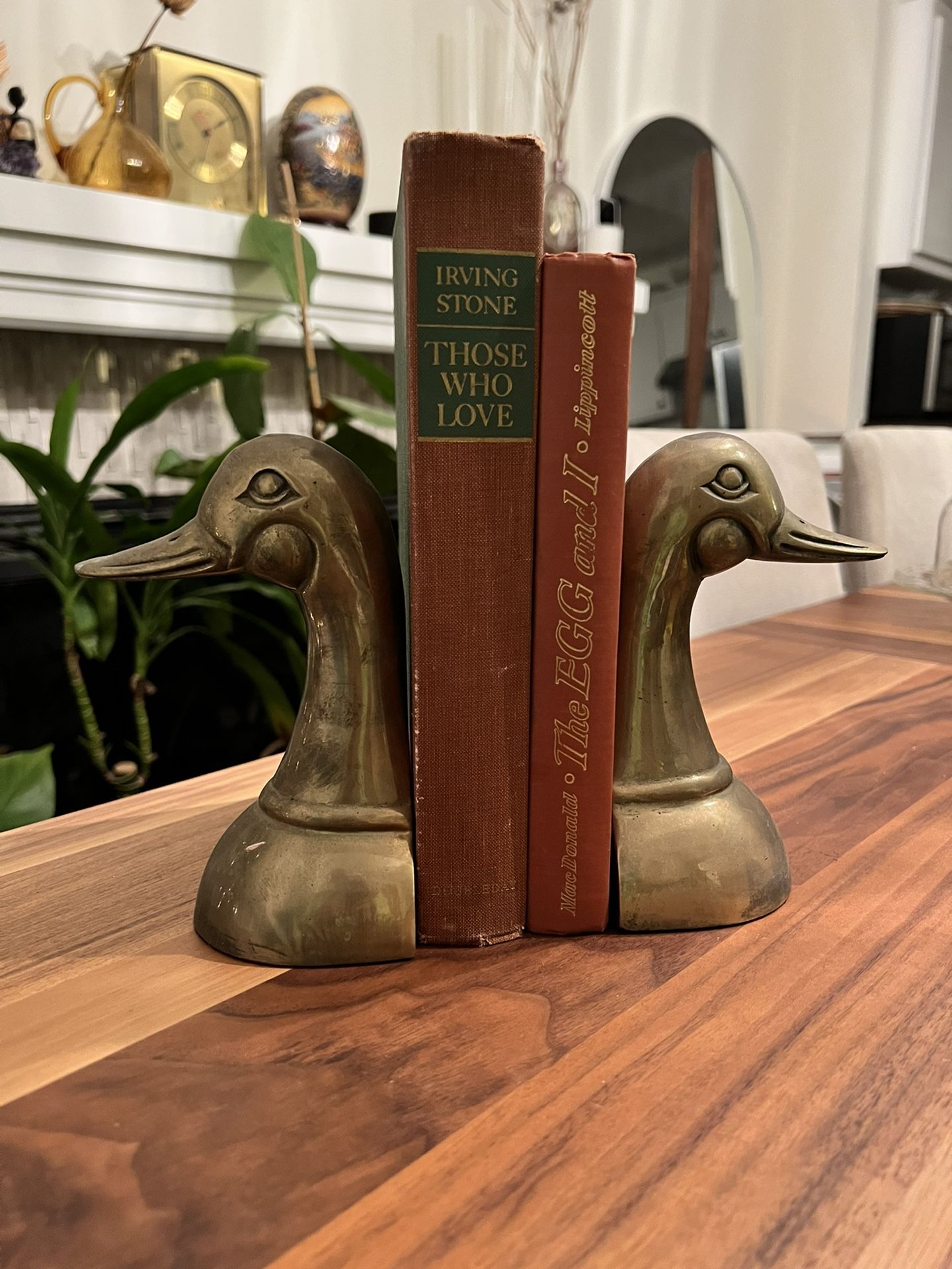 Vintage Duck Brass Bookends