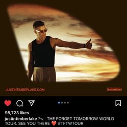 1 Justin at Timberlake ticket (4/14) $80 San Diego Pechange Arena! 