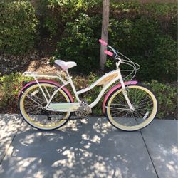 26” Huffy Panama Jack Ladies White 7 Speed Beach Cruiser 