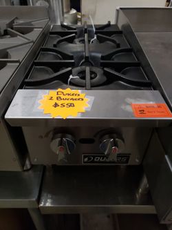New Dukers 12" Hot Plate With 2 Burners Natural Gas 