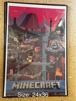 Minecraft framed poster