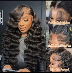 40 inch HD Human Lace Wig 13×6 plucked 200 destiny