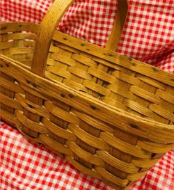 LARGE Vintage Original BASKET Fine Art Artisan Weave Oak Wood Antique Collectible Artist Hand Woven Wooden Handwoven 19” HILLCREST / UNIVERSITY HEIGHT