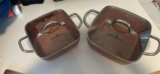 Copper chef pots with lids