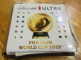 5 x NEW EMBOSSED Michelob Ultra FIFA Club World Cup Metal Beer Bar Pub Sign ⚽️