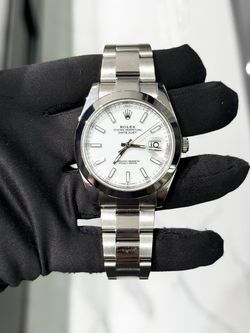 2021 Rolex Datejust 41mm White Stainless With Box