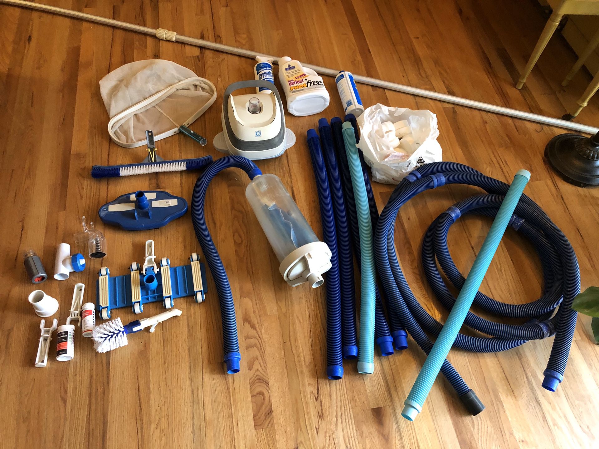 Pool equipment and misc pool supplies. Am open to negotiate prices on selling individual items. Some hoses brand new.