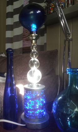 New modern sapphire blue table lamp