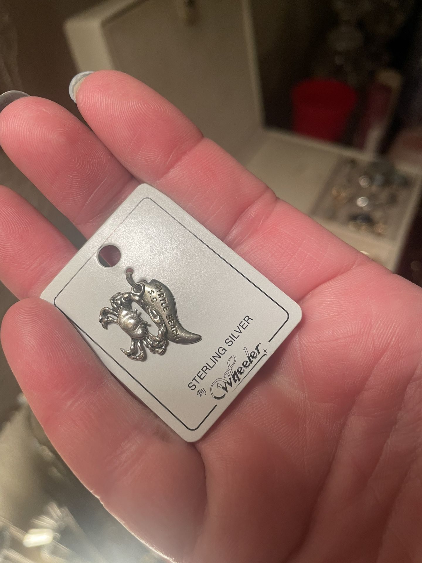Silver Zodiac Charm Cancer Crab